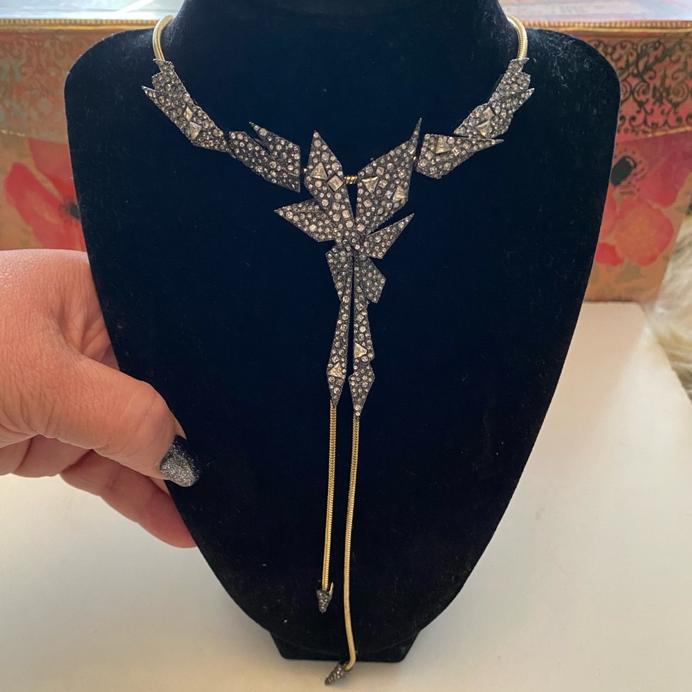 ALEXIS BITTAR CRYSTAL ENCRUSTED SNAKE CHAIN NECKLACE